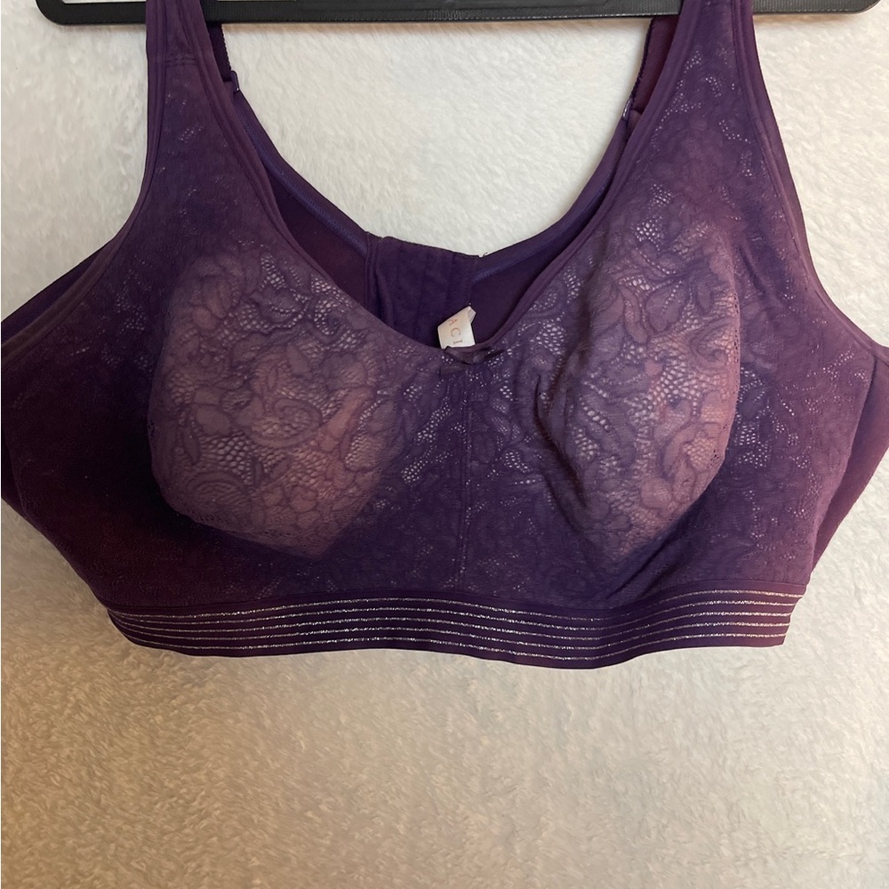 Cacique Purple Intimates Bra with Lace Detailing - Picture 2 of 5